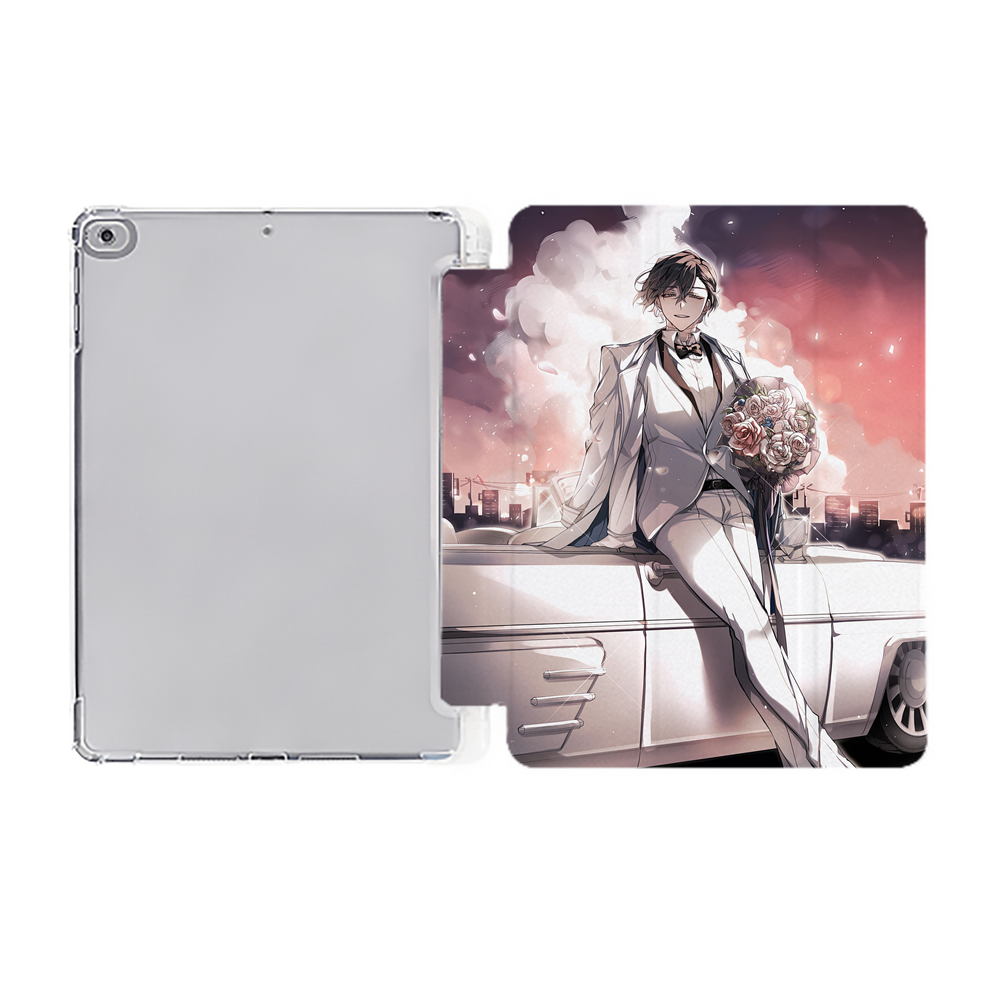 （画像用） 文豪ストレイドッグス Bungo Stray Dogs IPad ケース ペン収納付き 三つ折りスタンド PUレザー×シリコン 対応機種9.5/10.5/10.9インチ
